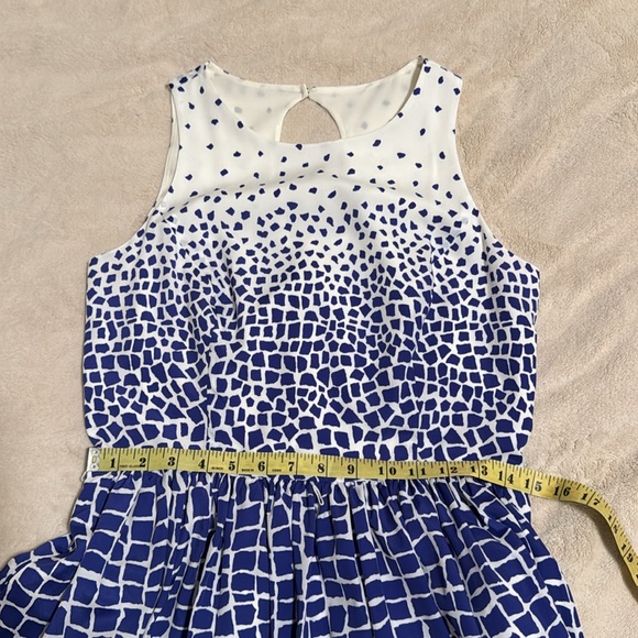 Eliza J Belted Print Fit & Flare Dress with pockets Size 6 - Picture 7 of 14